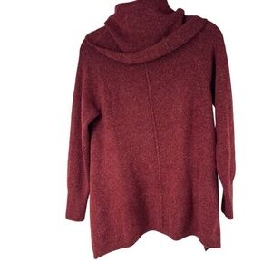 Kaisely Dark Red Mohair Blend‎ Cowl Neck Billowing Sweater Sz M